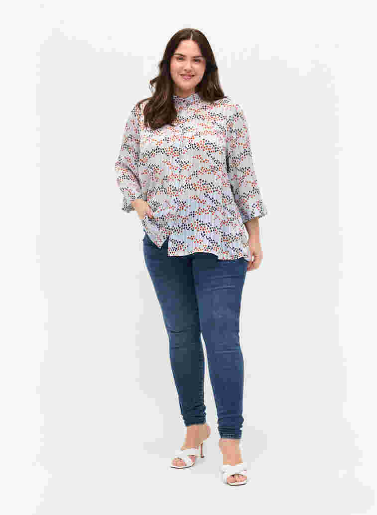 Printed shirt with 3/4 sleeves, Multi Dot, Model image number 2
