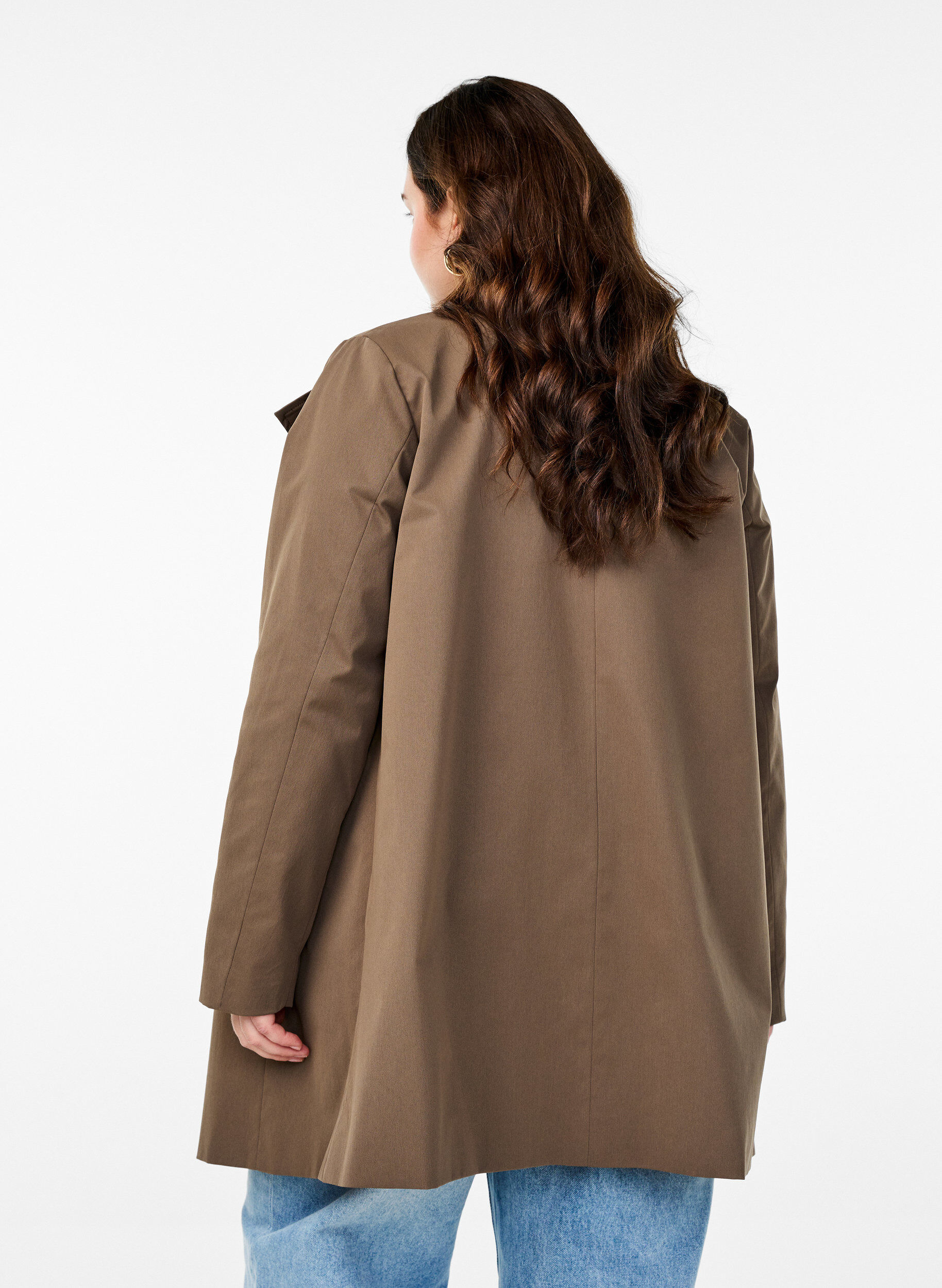 Zizzifashion Water-repellent A-line spring jacket, Brown, Model image number 2