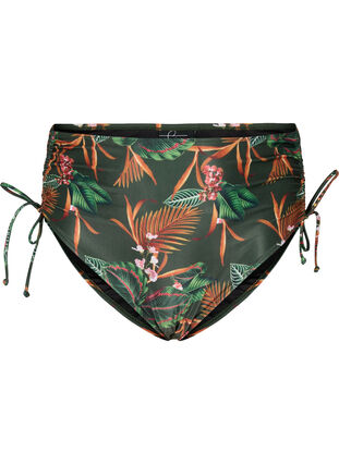 Printed high-waisted bikini bottom, Boheme Palm Aop , Packshot image number 0