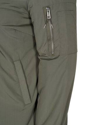 Long bomber jacket with pockets, Castor Gray, Packshot image number 3