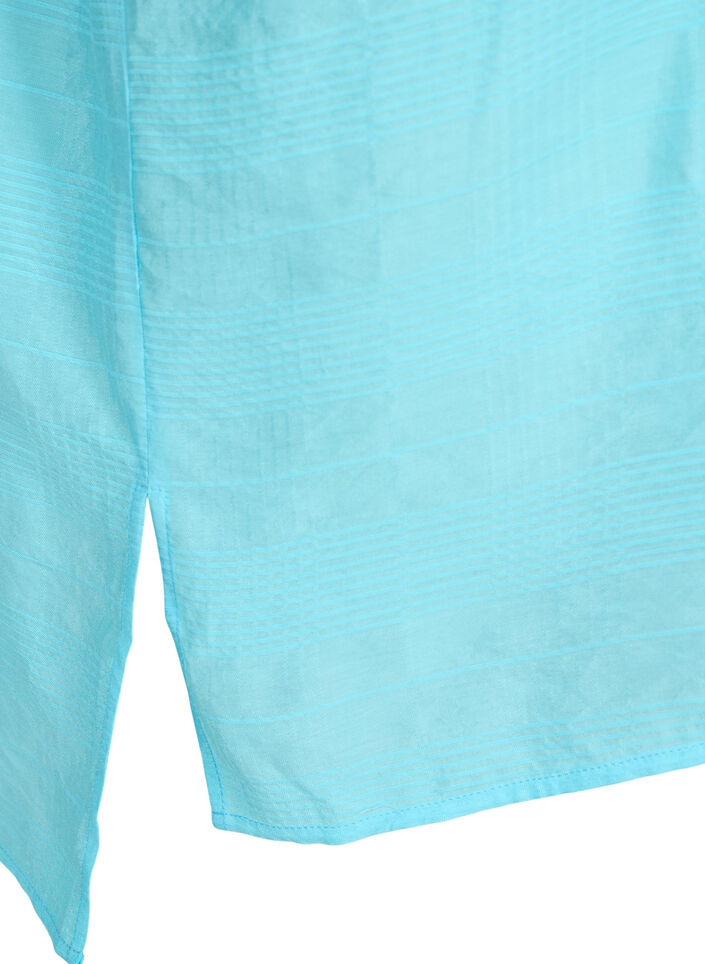 Long shirt in viscose with texture, Bachelor Button, Packshot image number 3