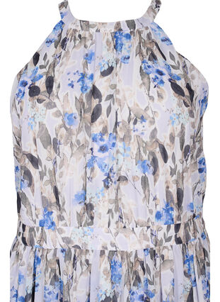 Floral maxi dress with pleats, Blue Flower AOP, Packshot image number 2