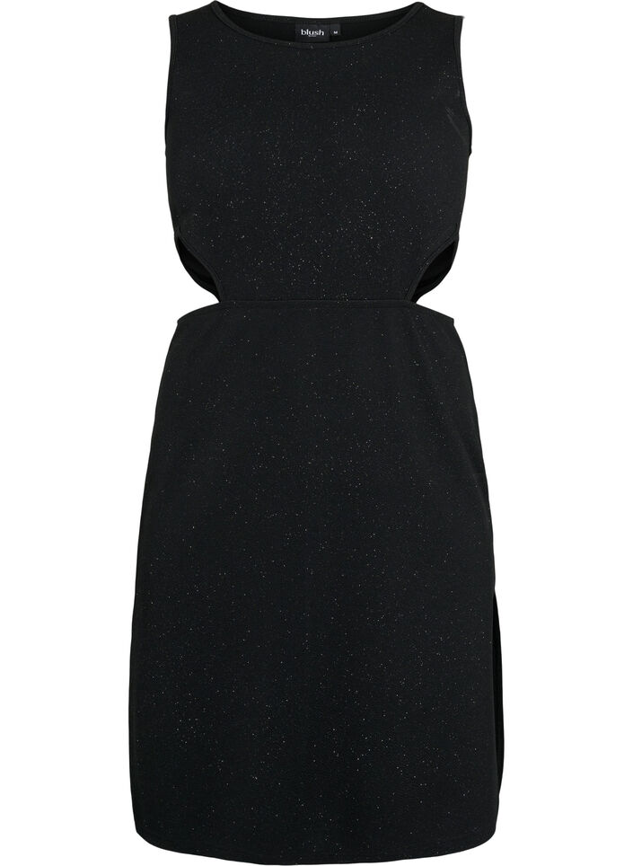 Sleeveless dress with cut-out section, Black, Packshot image number 0