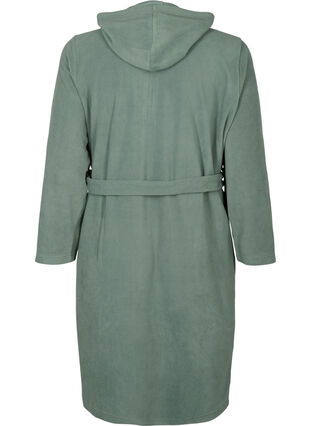 Morning robe with zipper and hood, Balsam Green, Packshot image number 1