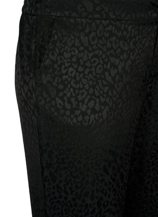 Tone-on-tone viscose jacquard trousers, Black, Packshot image number 2