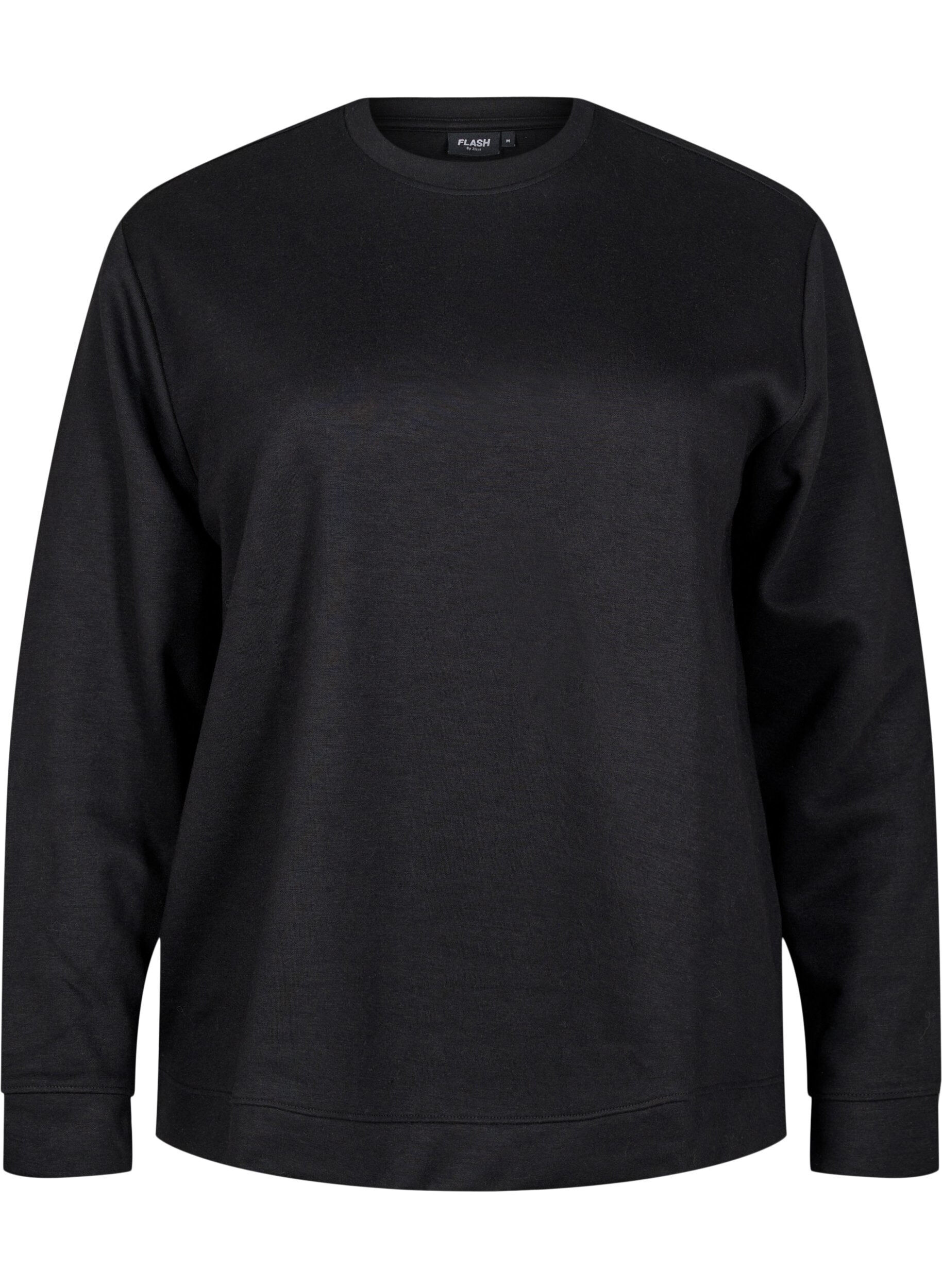 Zizzifashion FLASH - Sweatshirt with crew neck, Black, Packshot image number 0