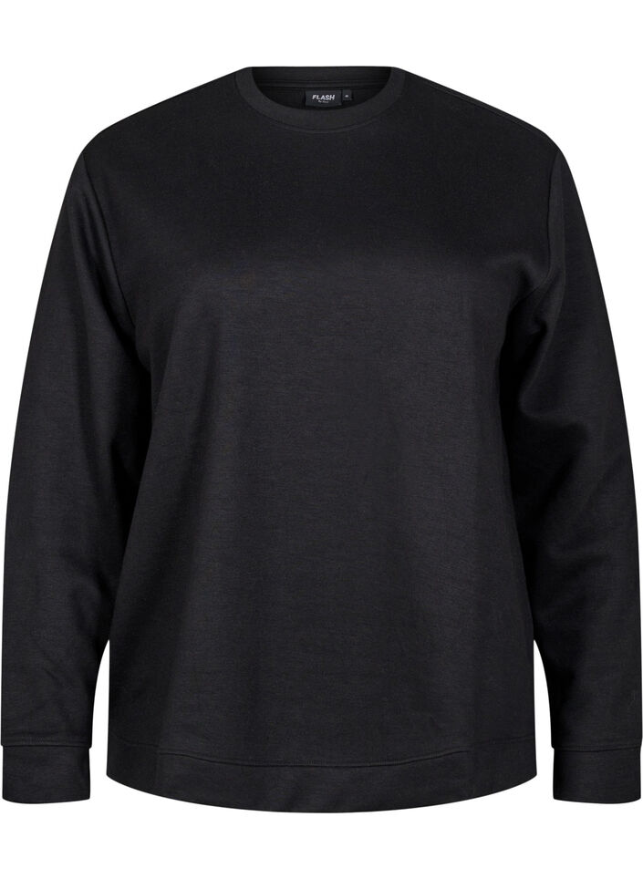 FLASH - Sweatshirt with crew neck, Black, Packshot image number 0