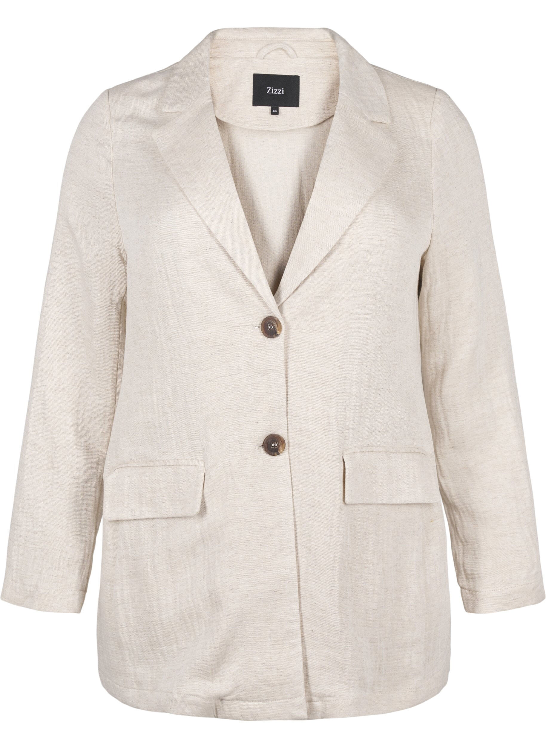 Zizzifashion Blazer in a material blend with linen, Rainy Day, Packshot image number 0