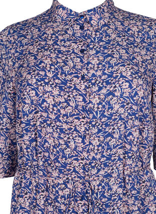 FLASH - Shirt dress with floral print, Strong Blue Flower, Packshot image number 2