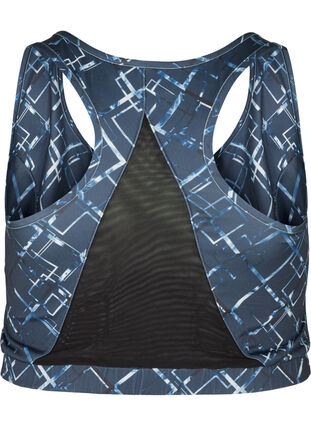 Printed sports bra with mesh, Sqaure Print, Packshot image number 1