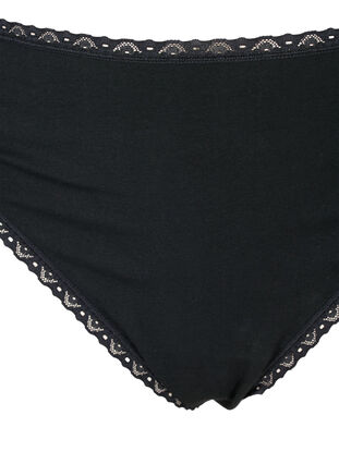 3-pack thong with lace edges, Black, Packshot image number 2