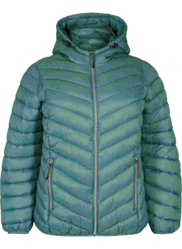 Lightweight jacket with hood, Mallard Green, Packshot image number 0