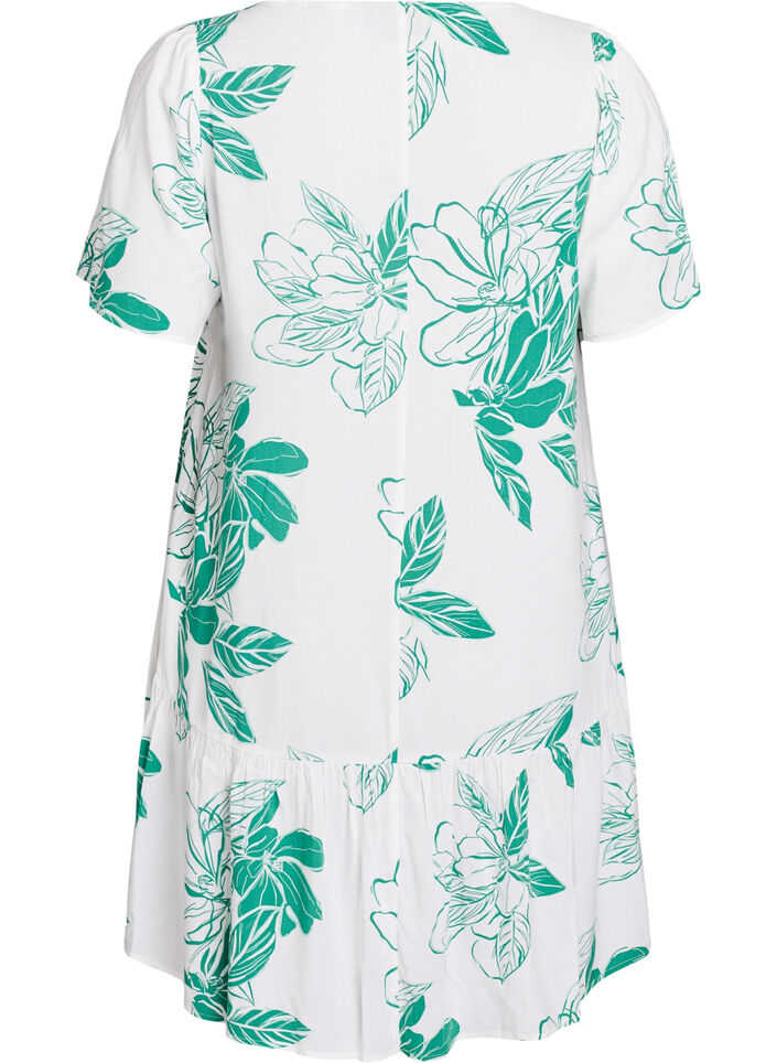 Dress in viscose with cutline, Green, Packshot image number 1