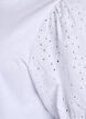 T-shirt with broderie anglaise sleeves, White, Packshot image number 3