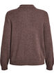 Knit blouse in soft merino blend with polo collar, Brown, Packshot image number 1