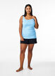 Top with print and lace edge, Light Blue, Model image number 1