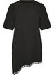 Tunic with asymmetric lace trim, Black, Packshot image number 0