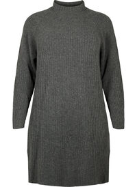 Ribbed Knit Dress with Turtleneck