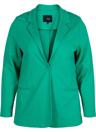 Simple blazer with button, Mint, Packshot image number 0