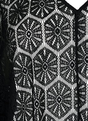 Kaftan beach dress with hole pattern, Black, Packshot image number 2