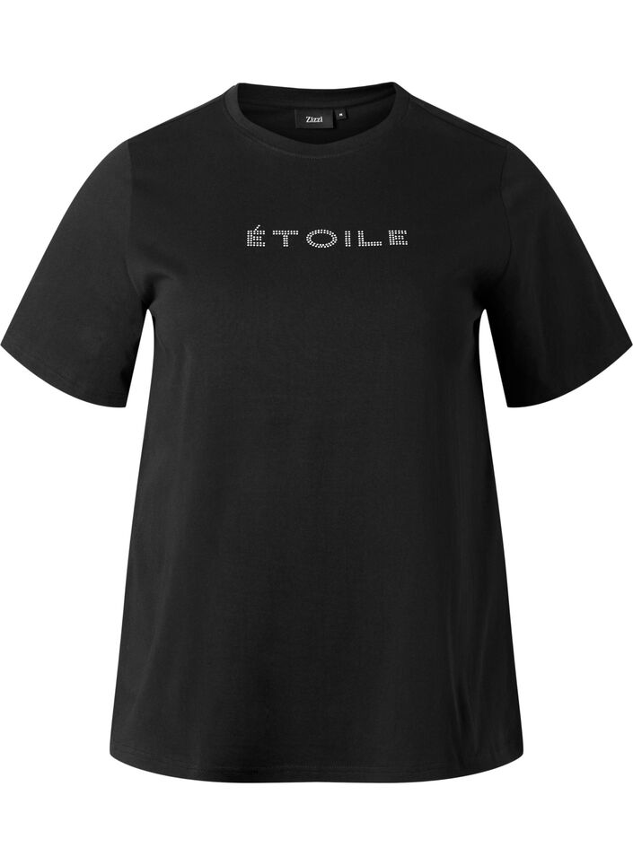 Organic cotton t-shirt with text, Black &Eacute;TOILE, Packshot image number 0