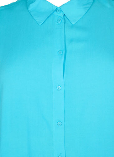 Long shirt in viscose, Blue Atoll, Packshot image number 2
