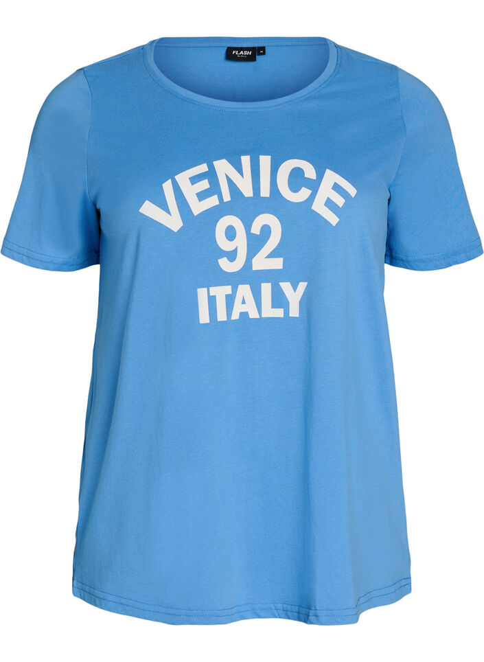 T-shirt with motif, Blue, Packshot image number 0