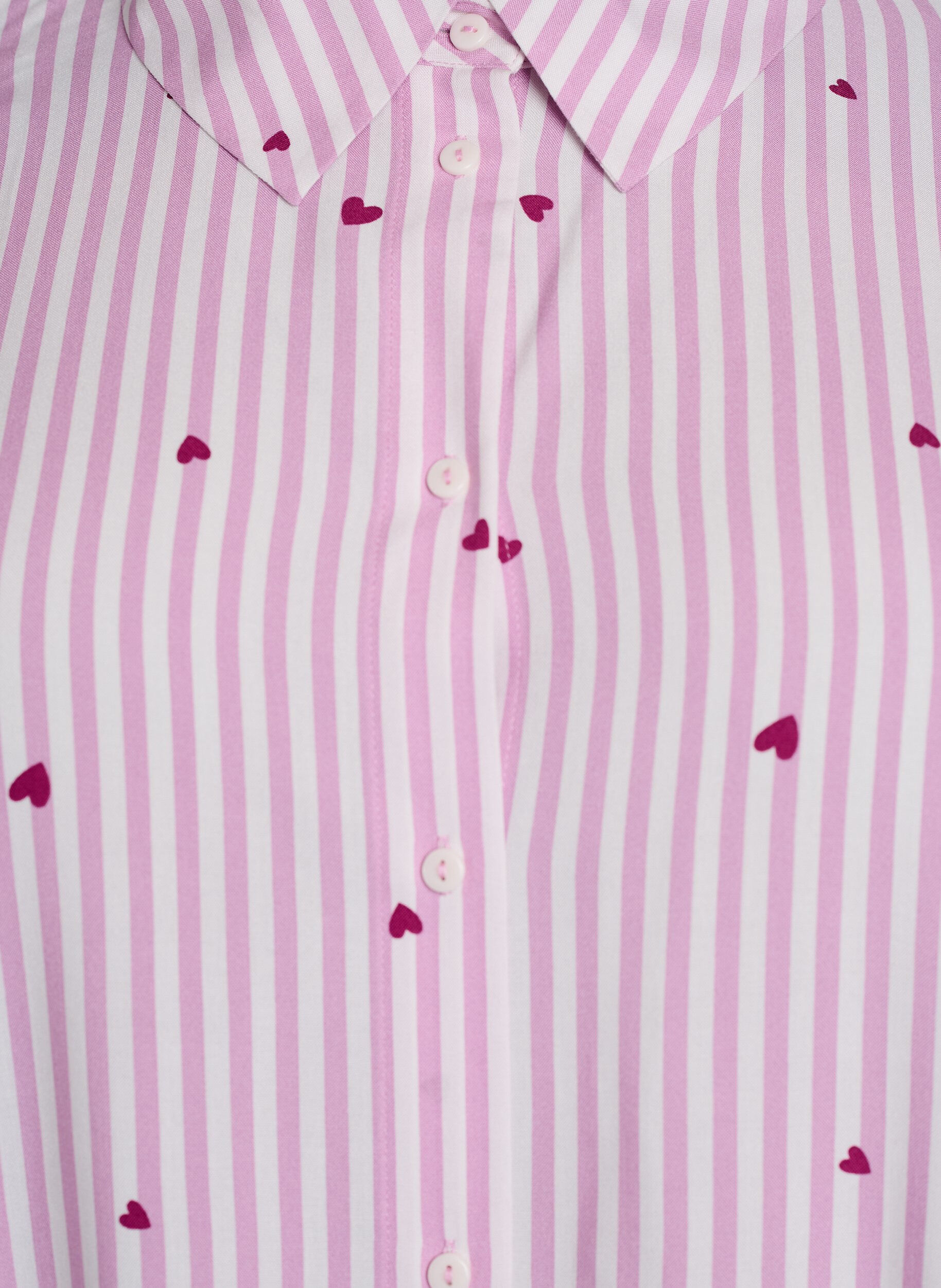 Zizzifashion Nightshirt with stripes and hearts, Rose, Packshot image number 2