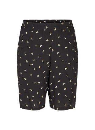 Printed bermuda shorts in viscose, Black AOP, Packshot image number 0