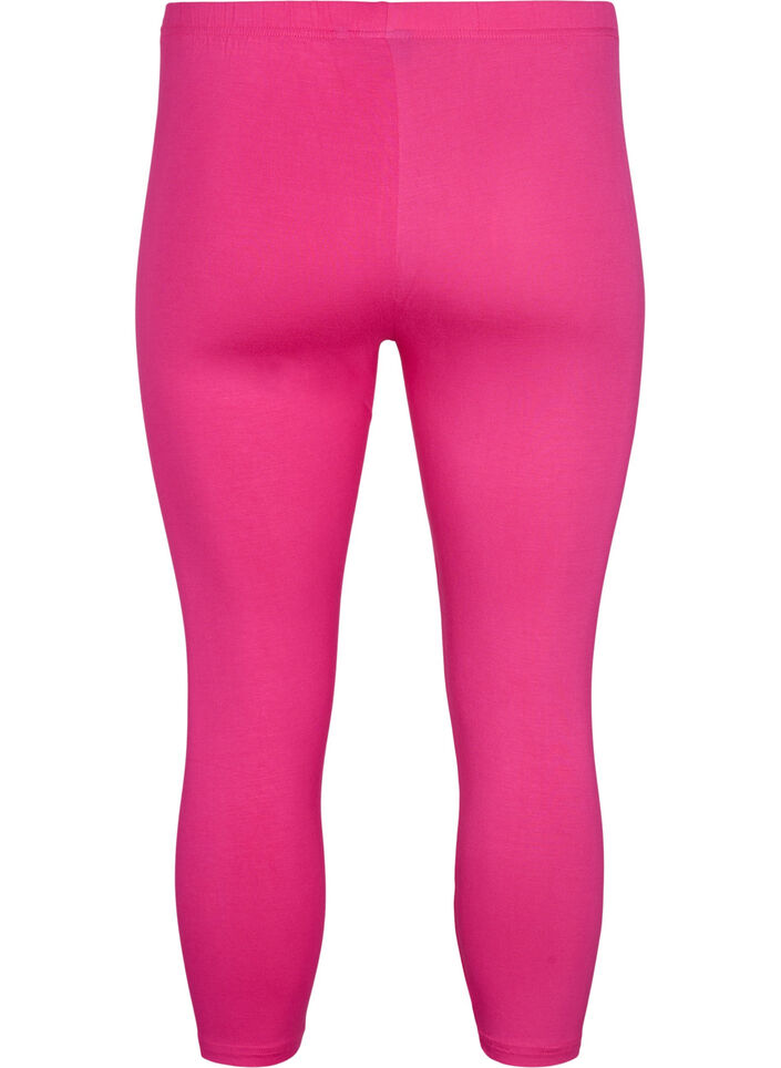Basic 3/4-length viscose leggings, Pink, Packshot image number 1