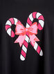 Nightdress in organic cotton with Christmas motif, Black, Packshot image number 2