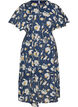 Ankle-length dress with flutter sleeves and tie-waist, Blue, Packshot image number 0