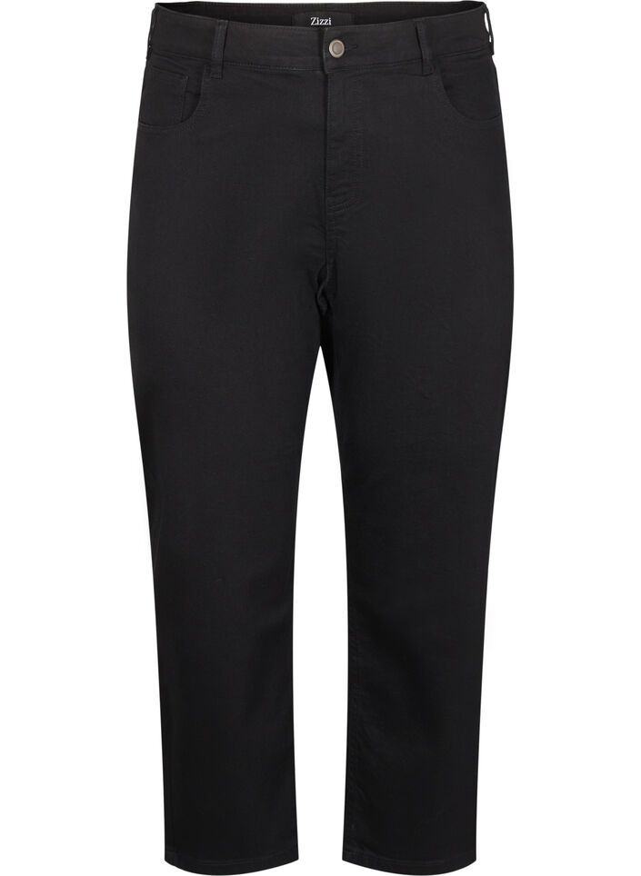 Cropped Vera jeans with a straight fit, Black, Packshot