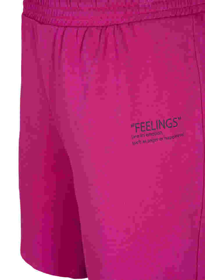 Sweat shorts with text print, Festival Fuchsia, Packshot image number 2