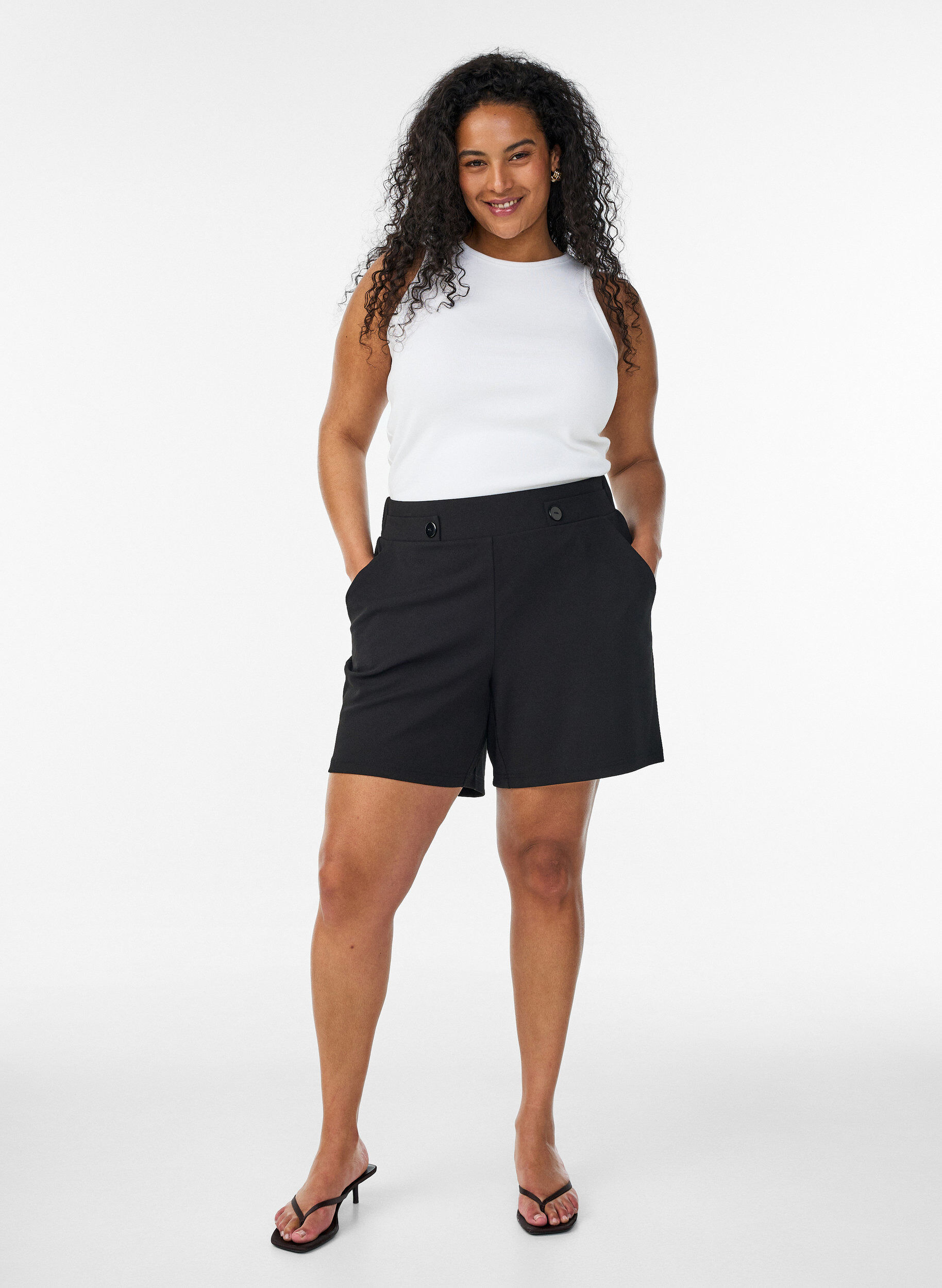 ZizzifashionShorts with pockets and loose fit, Black, Model image number 1