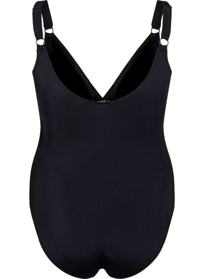 Wrap swimsuit, Black, Packshot image number 1