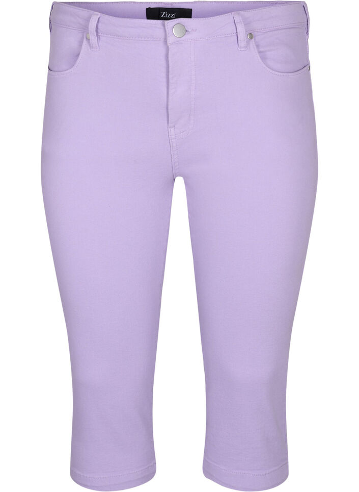 Tight-fitting Emily capri trousers, Lavender, Packshot image number 0