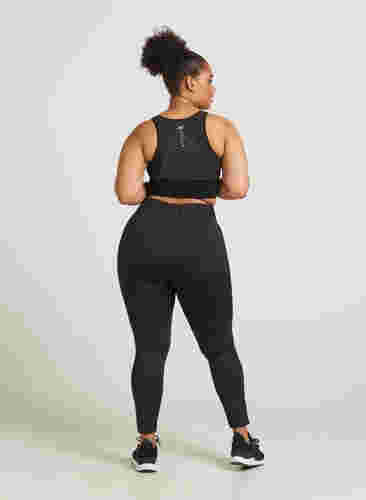 Sports leggings with mesh, Black, Model image number 1
