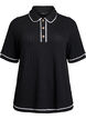 Textured jersey polo shirt with contrast trims, Black, Packshot image number 0