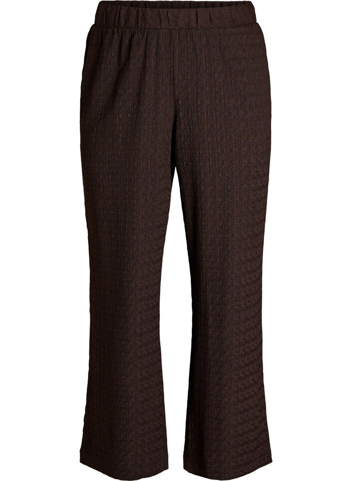 Trousers with a wavy texture, Brown, Packshot image number 0
