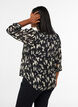 Patterned shirt with a stand-up collar and 3/4-sleeves, Black, Model image number 2
