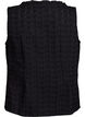 Sleeveless blouse with broderie anglaise and ruffles, Black, Packshot image number 1