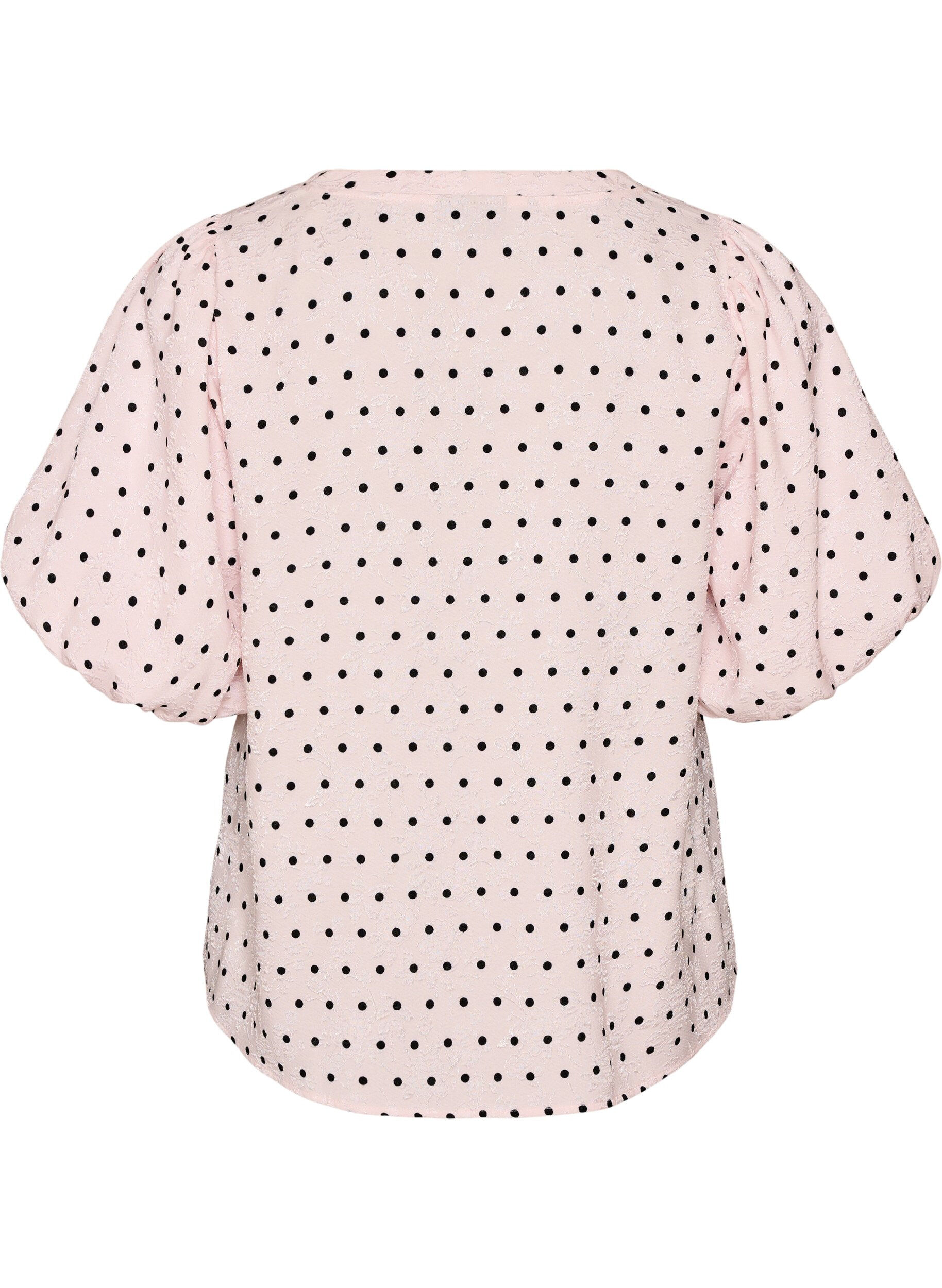 Zizzifashion Blouse with polka dot pattern and balloon sleeves, Pink, Packshot image number 1