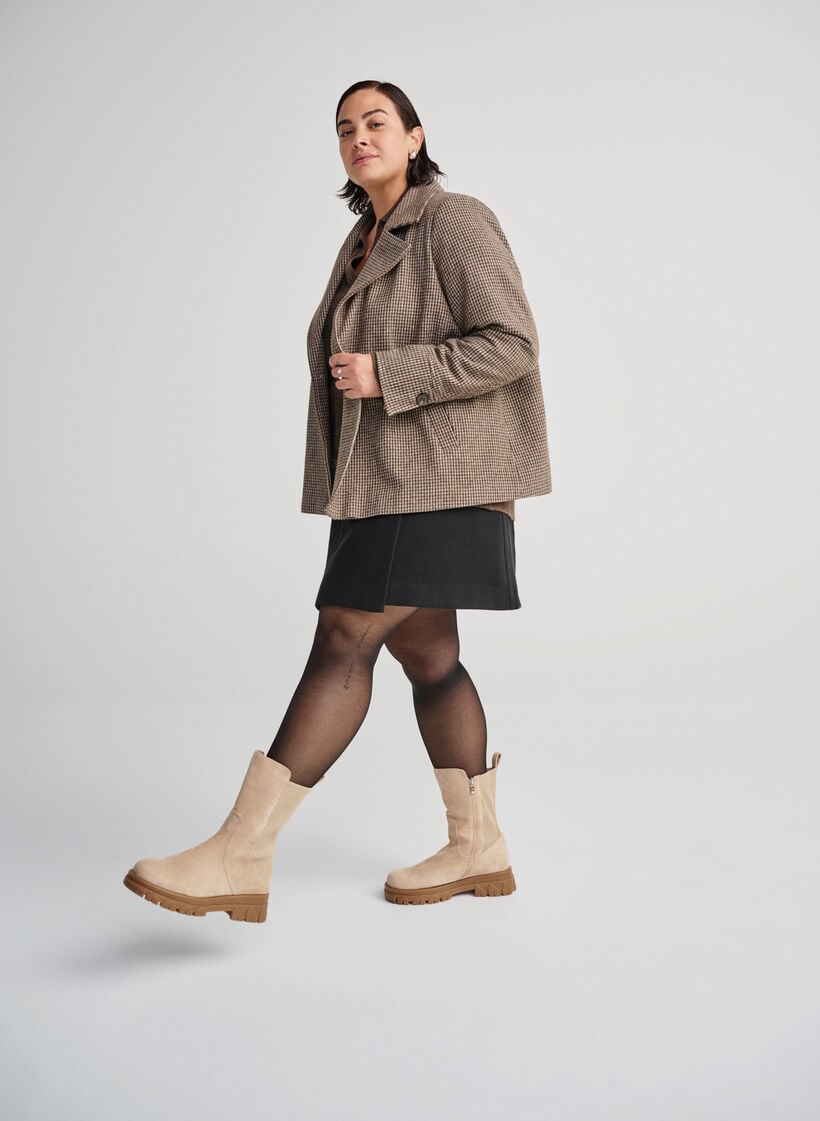Chunky boot in faux suede, Beige, Image