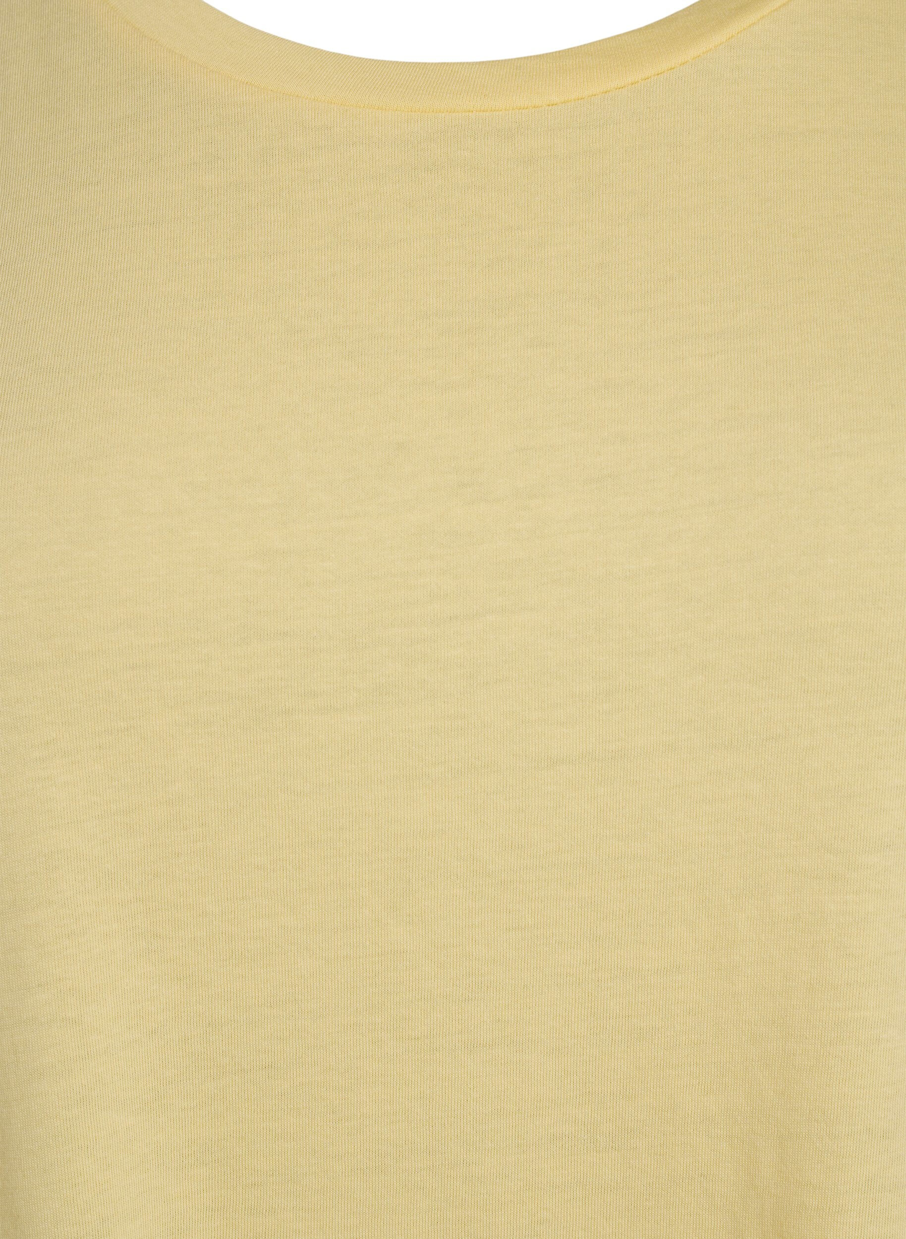 Zizzifashion Short sleeve cotton blend T-shirt, Yellow, Packshot image number 2