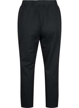 Cotton and linen trousers with pockets, Black, Packshot image number 1