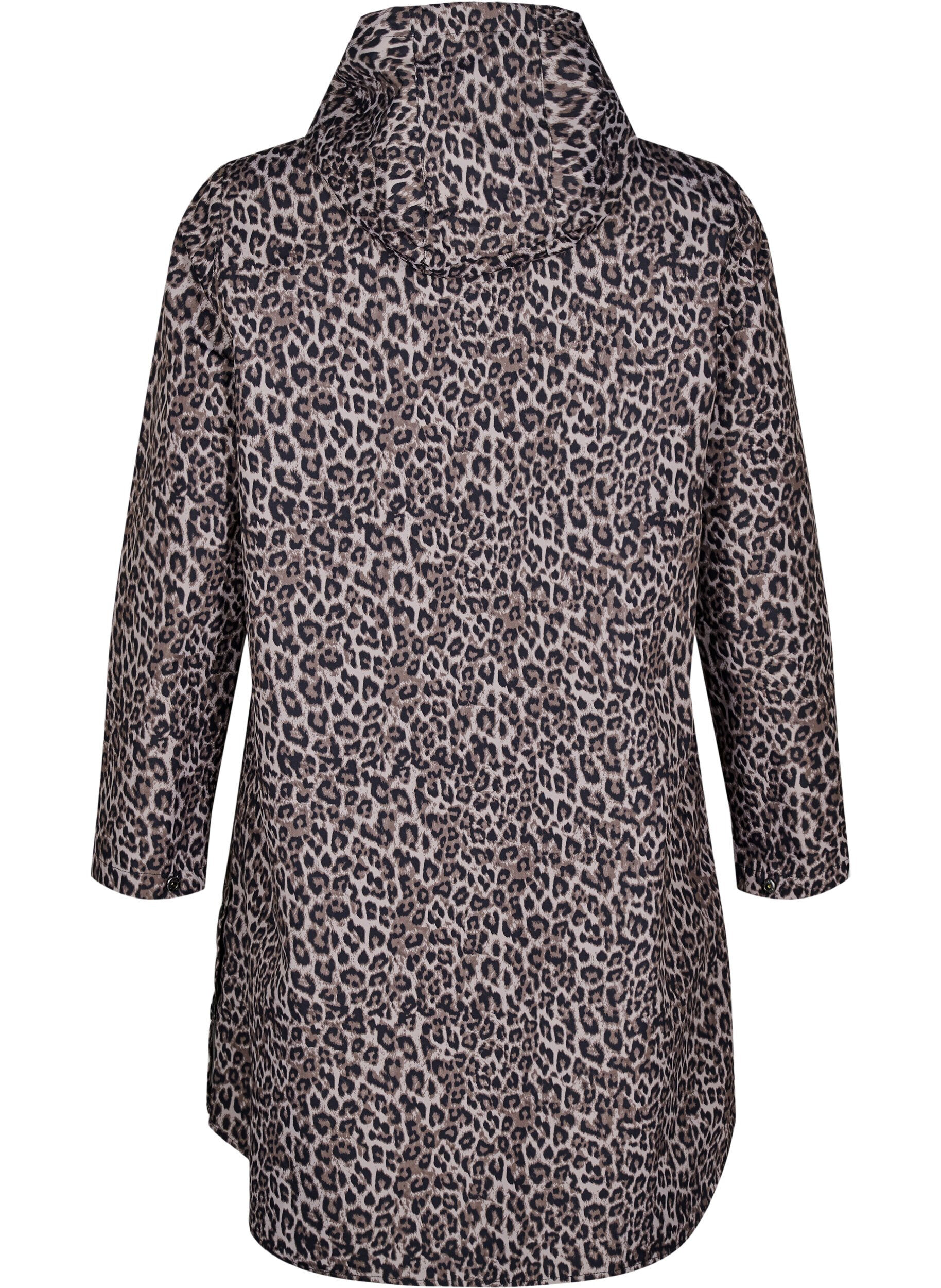 Zizzifashion Rain jacket with pockets and a hood, Brown, Packshot image number 1