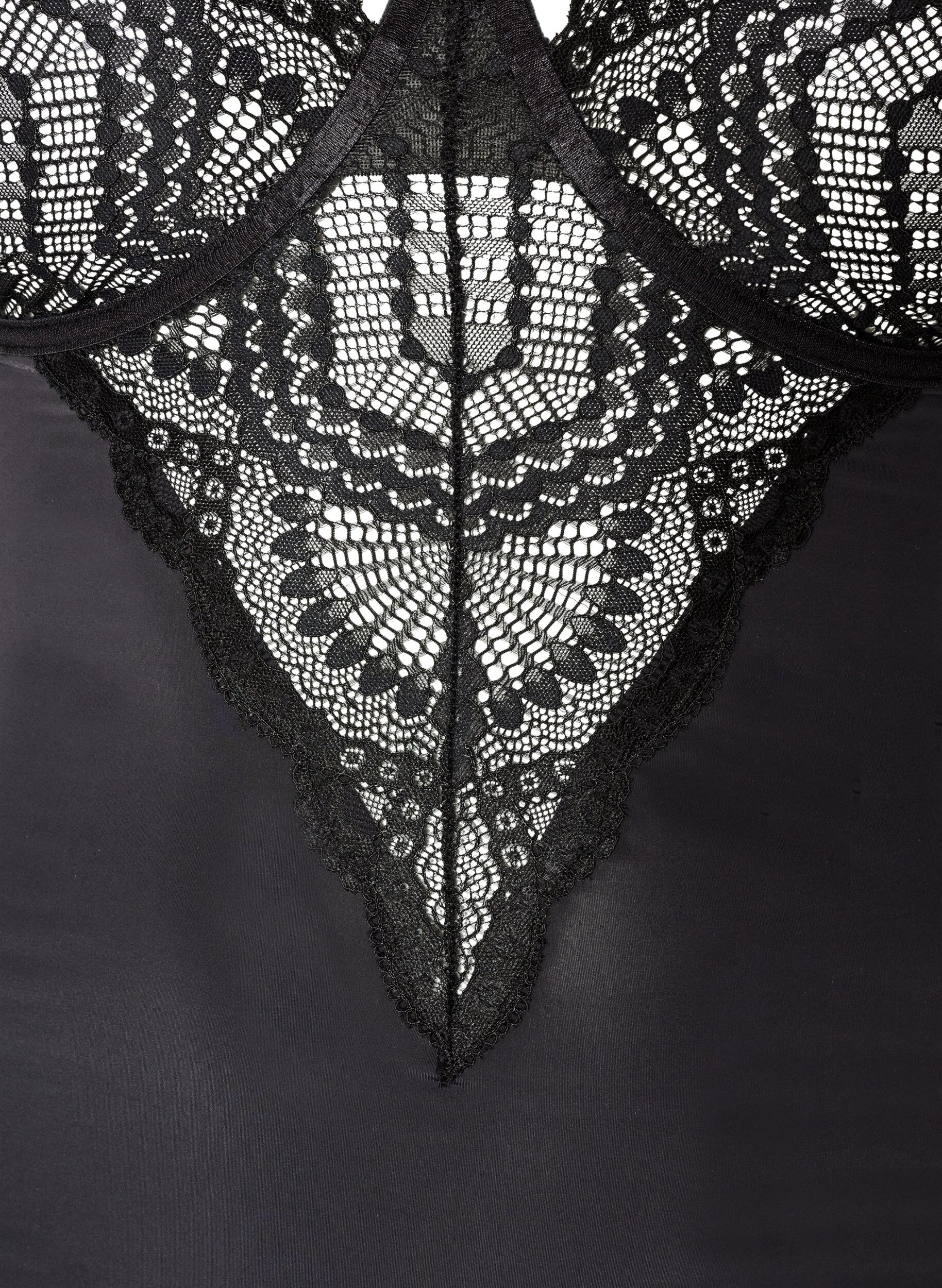 ZizzifashionUnderwired lace body with strap detail, Black, Packshot image number 2