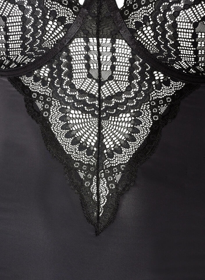 Underwired lace body with strap detail, Black, Packshot image number 2