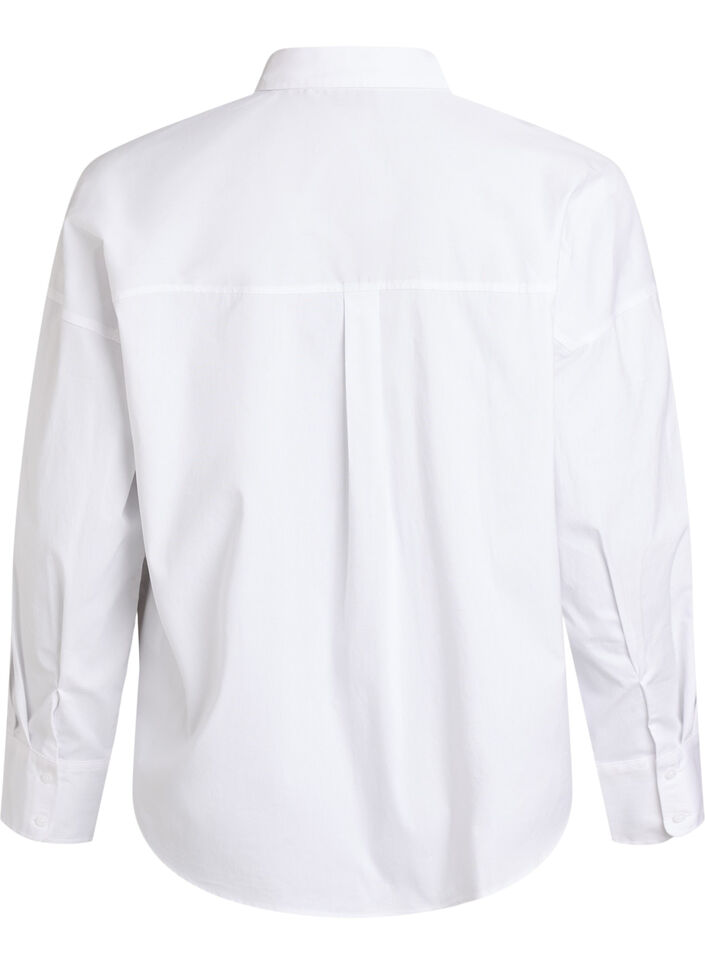 Classic cotton shirt with a loose fit, White, Packshot image number 1